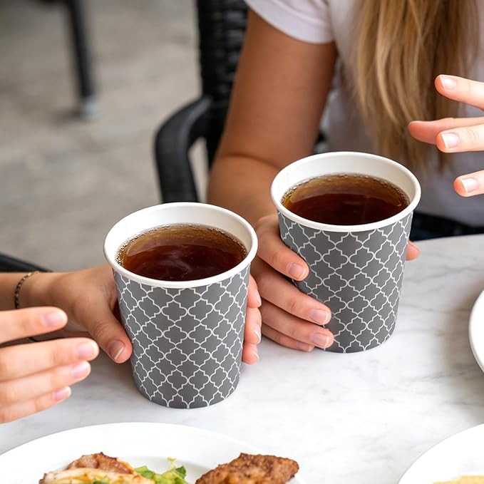 Lamosi Paper Cups 8 oz 500 Pack, Disposable Paper Coffee Cups, Hot Cup, 8oz Paper Insulated Cup for Cold Hot Drinks (No Lids)