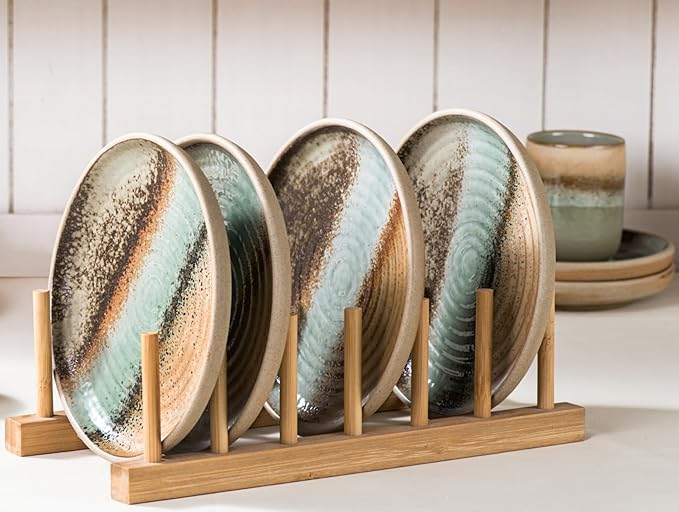 UNICASA Dessert Plates, 6.5 Inch Appetizer Plate Set of 4 - Microwave & Dishwasher Safe Ceramic Side Dish for Salad, Snacks, Japanese Plates