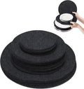 96 Pack Felt Plate Dividers Protectors, Thick Felt Round Plate Separators Pads China Dish Storage Protectors Pads with 3 Sizes for Packing Stacking Porcelain Cookware, Black