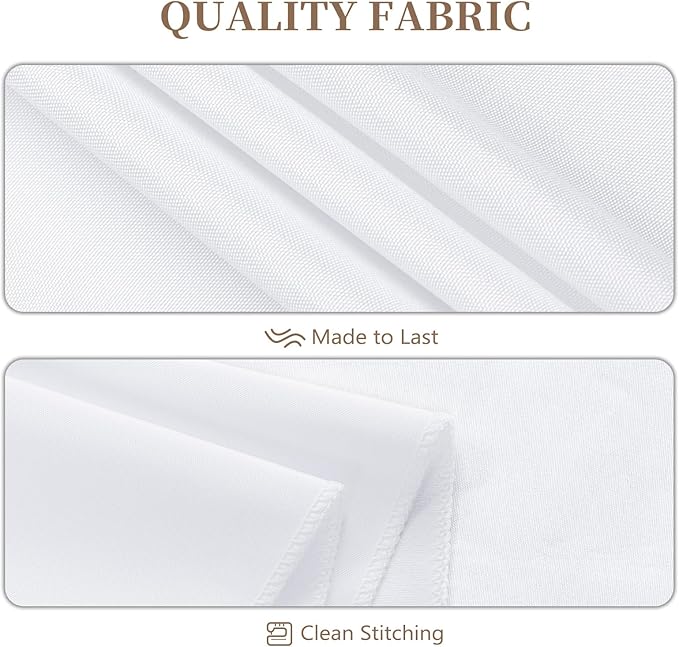 12 Pack Round Tablecloth 90 Inch Cloth White Tablecloth for Round Tables, Washable Polyester Table Cloth Stain and Wrinkle Resistant Decorative Table Cover for Wedding Party Dining Banquet