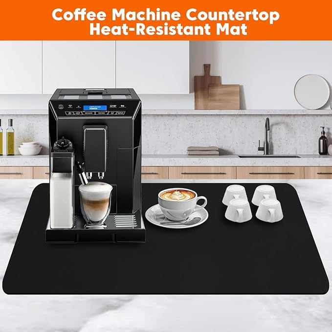 Large Silicone Mats for Kitchen Counter,16" x 72" Heat Resistant Silicone Mat,Food Grade Silicone Pastry Mat,New Skin-Friendly Material Silicone Countertop Protector Mat,Freely Cuttable,Black