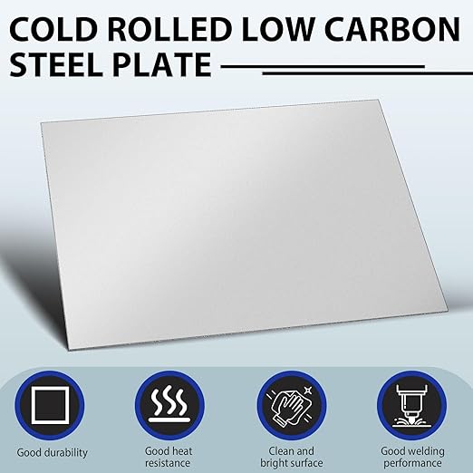 2 Pcs 16 Gauge Mild Metal Steel Sheet Plate Weldable Carbon Cold Panels Square Rolled for Outside Industrial DIY Weld Accessories, Easy Formability Smooth Surface (16 x 12 Inch)