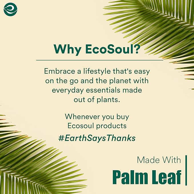 ECO SOUL Palm Leaf Plates 8"(200 Count) Round Compostable Bamboo Plates Heavy- Duty, Biodegradable Eco-Friendly Dinnerware for Christmas Party Dinner, Wedding, Holiday & Event
