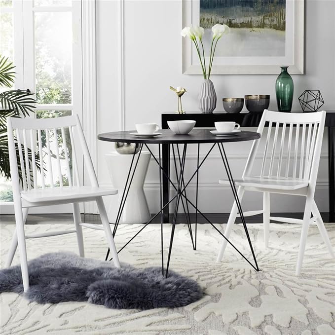Safavieh Home Collection Wren White 19-inch Spindle Dining Chair (Set of 2)