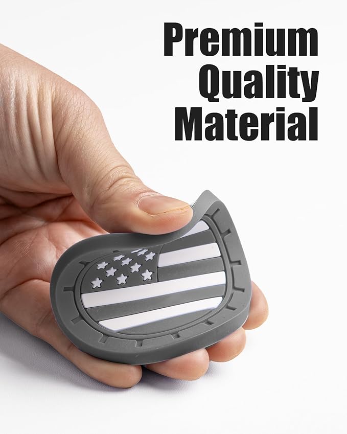 4 Pack Car Cup Coasters, Universal American Flag Non-Slip Silicone Cup Holder Inserts, Car Interior Accessories, Grey