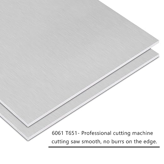 2Pack 6061 T651 Aluminum Sheet Metal 8 x 16 x 1/8 (0.125”) Inch Flat Plain Aluminum Plate Covered with Protective Film, Heat Treatable Rectangle 3MM Aluminum Metal Plate for Industrial, Crafting
