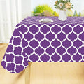 Smiry Rectangle Table Cloth, Waterproof Vinyl Tablecloth with Flannel Backing for Rectangle Tables, Wipeable Spillproof Plastic Tablecloths for Dining, Camping, Indoor and Outdoor (60"x102", Purple)