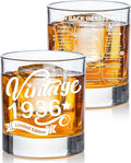 Old Fashioned Glasses-1936-Vintage 1936 old time information 10.25oz Whiskey Rocks Glass -90th Birthday Aged to Perfection - 90 years old gifts Bourbon Scotch Lowball Old Fashioned-1PACK