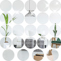Cindeer Set of 24 Acrylic Round Mirror Plate Circle Mirror Trays Wedding Baby Shower Party Centerpieces for Tables Self Adhesive Non Glass Stickers for Home or Wall Candle Crafts Decor(10 Inch)