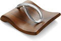 nambe Breeze Napkin Holder | Tabletop Napkin Tray for Parties, Weddings, and Events | Made of Acacia Wood and Stainless Steel | Measures at 9" x 7.5" x 3" | Designed by Neil Cohen