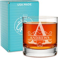 On The Rox Personalized Whiskey, Bourbon Glass Gifts for Men - 11 oz Engraved Name Monogram Scotch Glass - Customized Cocktail, Rocks, Brandy Glass Drinks (1)