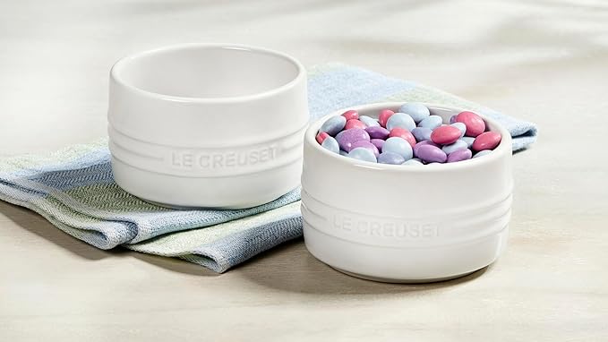 Le Creuset Stoneware Round Ramekin Straight Wall Set of 2, 7 oz. Each, Shallot