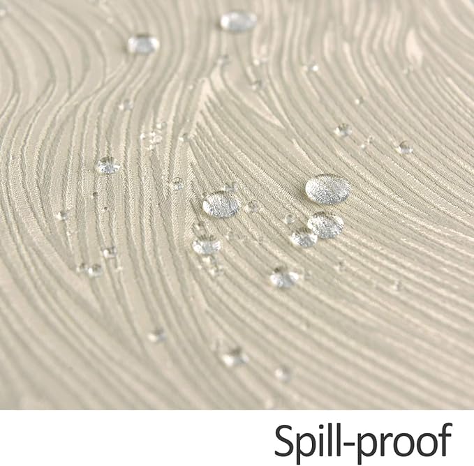maxmill Jacquard Tablecloth Swirl Design Spillproof Wrinkle Free Heavy Weight Soft Table Cloth Decorative Fabric Table Cover for Outdoor and Indoor Use Oblong 60 x 120 Inch Beige