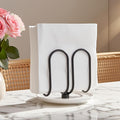 VROOMIUM Napkin Holder for Table, Effortless Cleaning Ceramic Base, 1 lb Weight, Black Napkin Holders for Paper Napkins, Servilleteros para Mesas