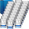 Personalized Square Shot Glasses Set of 25 Blue Bottom 2oz Engraved Initial and Name Custom Gifts, Weddings, Birthdays, Party, Event, Decorations