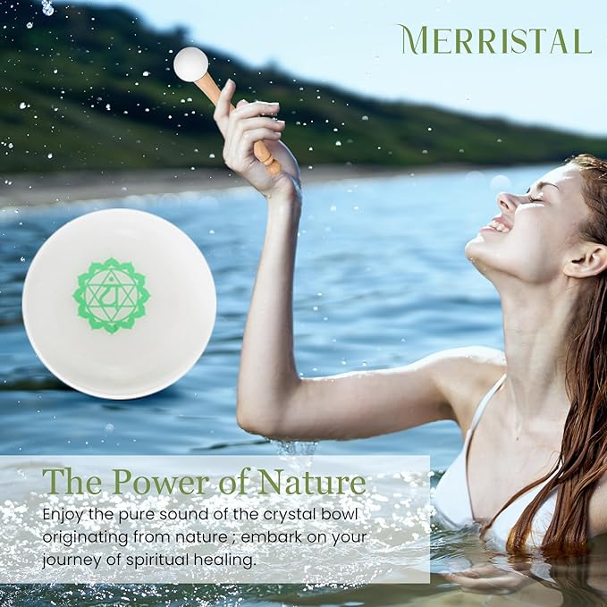 432HZ 6-12 Inch 7 Pcs Chakra Design Frosted Crystal Singing Bowl Set for Meditation Healing Yoga Chakra Quartz Crystal Sound Bowls with Heavy Duty Carry Cases and Rubber Mallet,Suede Striker,O-rings
