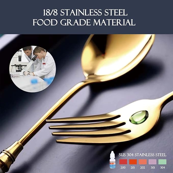 10-piece Silverware Set With Ceramic Handle, Premium Food Grade Stainless Steel Flatware Sets, Mirror Polished Cutlery Set, Dishwasher Safe (for 2 People)