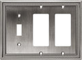 Henne Bery Sunken Pearls Heavy Duty Decorative Wall Plate Switch Plate Outlet Cover (Single Toggle/Double Decorator, Heirloom Silver)