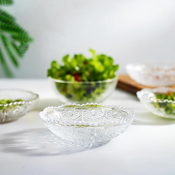 kanpura Soy Sauce Dishes, Small Dipping Sauce Cups and Bowls, Serving Dishes for Condiments, Snacks, Glass Sauce Dipping Bowls, Dishwasher Safe, 3.9 Inch, Set of 6, Clear