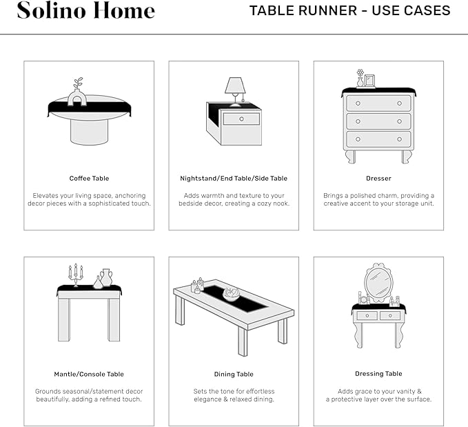 Solino Home Linen Short Table Runner 36 Inches - Athena, 100% Pure Linen Chambray Navy Table Runner 14 x 36 Inch Ideal for Dresser and Coffee Tables - Winter, Spring