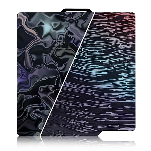 IdeaFormer PER Build Plate for Bambu Lab X1/X1C/X1E/P1P/P1S/P2S/A1, Wood Grain Textured+Water Ripples PER Spring Steel Plate Effect Sheet for Bambu 3D Printers 257x257mm
