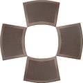 Wedge Shape Placemats for Round Dinner Table Woven Vinyl Wipe Clean Non Slip Plastic Table Mats Set of 4（Brown）
