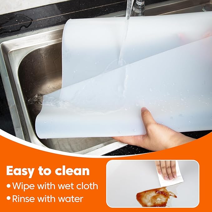 Extra Large Silicone Mats for Kitchen Counter,24"x80"Heat Resistant Mat for Kitchen Island,Table Protector for Dining Room Table,New Skin-Friendly Material Workbench Mat,Freely Cuttable,Translucent