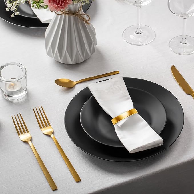 50 Pcs Gold Napkin Rings, Matte Gold Semicircle Thanksgiving Napkin Rings, Modern Serviette Napkins Ring for Table Settings, Kitchen Dinner Party Wedding Decorations