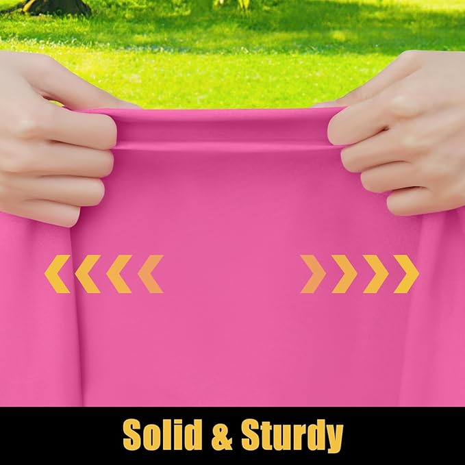 Smiry Rectangle Picnic Table Cloth, Waterproof Elastic Fitted Tablecloths for 4 Foot Tables, Washable Polyester Table Cover for Camping, Indoor and Outdoor (Rose Pink, 30"x48")