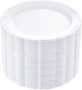 DaYammi 60PCS White Plastic Plates, Heavy Duty White Disposable Premium 7.5inch Dessert Cake Salad Appetizer Plates Hard Plastic Platos Disposable for Party Wedding