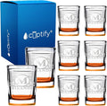 Personalized Square Shot Glasses Set of 8 Orange Bottom 2oz Engraved Initial and Name Custom Gifts, Weddings, Birthdays, Party, Event, Decorations
