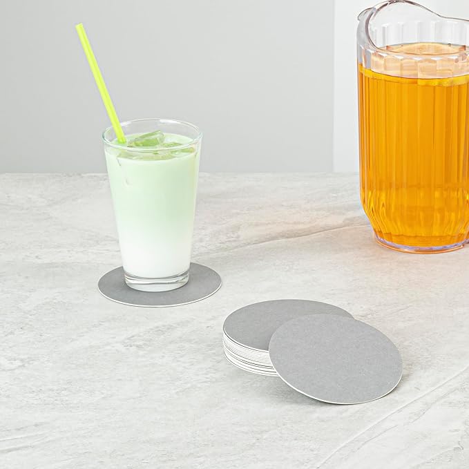 Restaurantware Paper Coasters 1000 Pack of 4 Inch Disposable Beverage Coasters Absorbent for Hot and Cold Drinks Gray Coffee Cup Essentials for Table Decor, Kitchen, Home Patio or Living Room