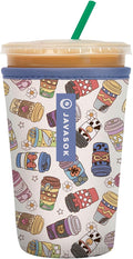 Sok It JavaSok Iced Coffee & Cold Soda Insulated Neoprene Cup Sleeve (Happiest Cup, Medium: 22-28oz)
