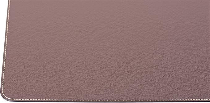 Nikalaz Set of Small Brown Placemats and Coasters, 4 Table Mats and 4 Coasters, Recycled Leather, Place Mats 15.75'' x 11.8'' and Coasters 3.9'' x 3.9''