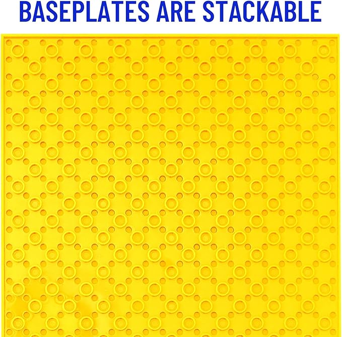 Strictly Briks Stackable Baseplates - 12 Pack 10"x10", 32x32 Studs, Compatible with Lego for Building City Scenes, Foundation, Displays Bricks on Play Table, Kids Easter Gift, Classic