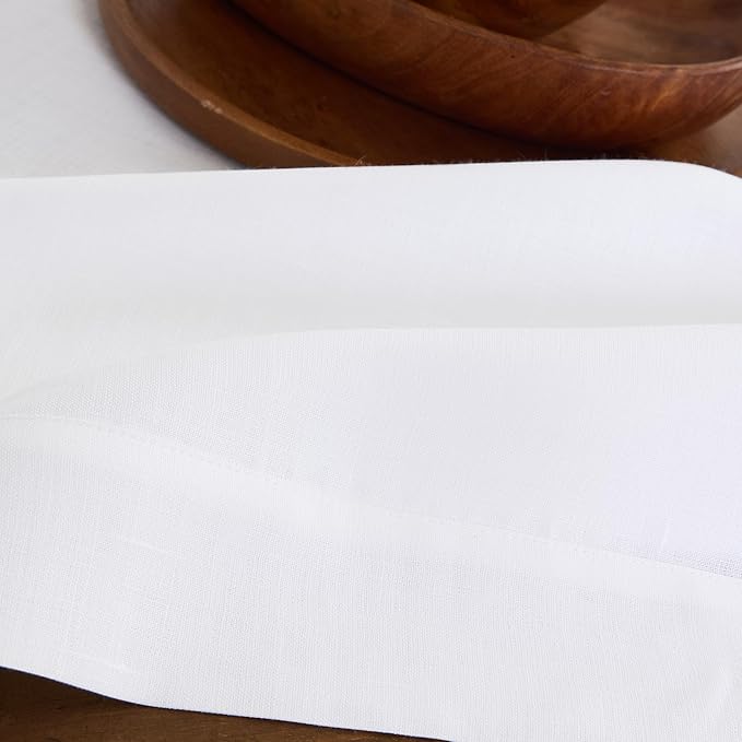 Solino Home White Linen Tablecloth 60 x 156 Inch - 100% Pure Linen Table Cloth for Rectangle Tables - Fete, Machine Washable Tablecloth for Valentines, Spring, Easter