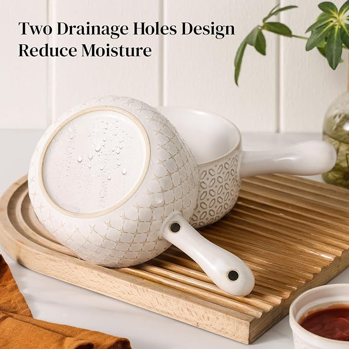DOWAN French Onion Soup Bowls, 18 Oz Soup Bowls with Handles, Oven Safe Stackable Ceramic Soup Crocks for Chili, Beef Stew, Microwave & Dishwasher Safe Set of 4