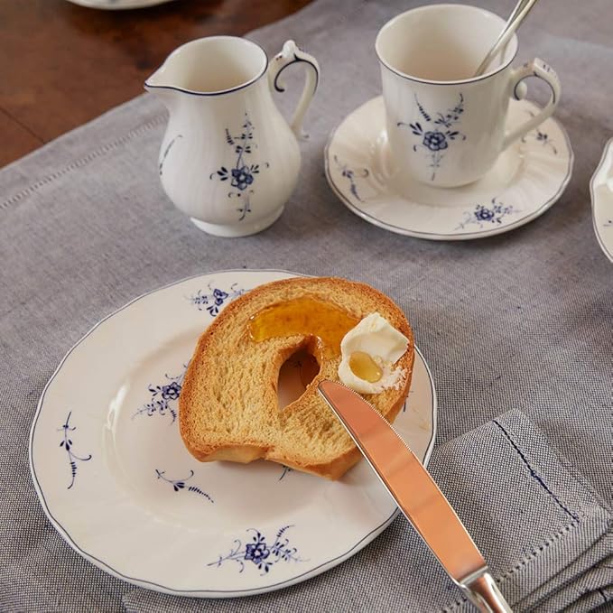 Villeroy & Boch Vieux Luxembourg Bread & Butter Plate, 6.75 in, Premium Porcelain, White/Blue