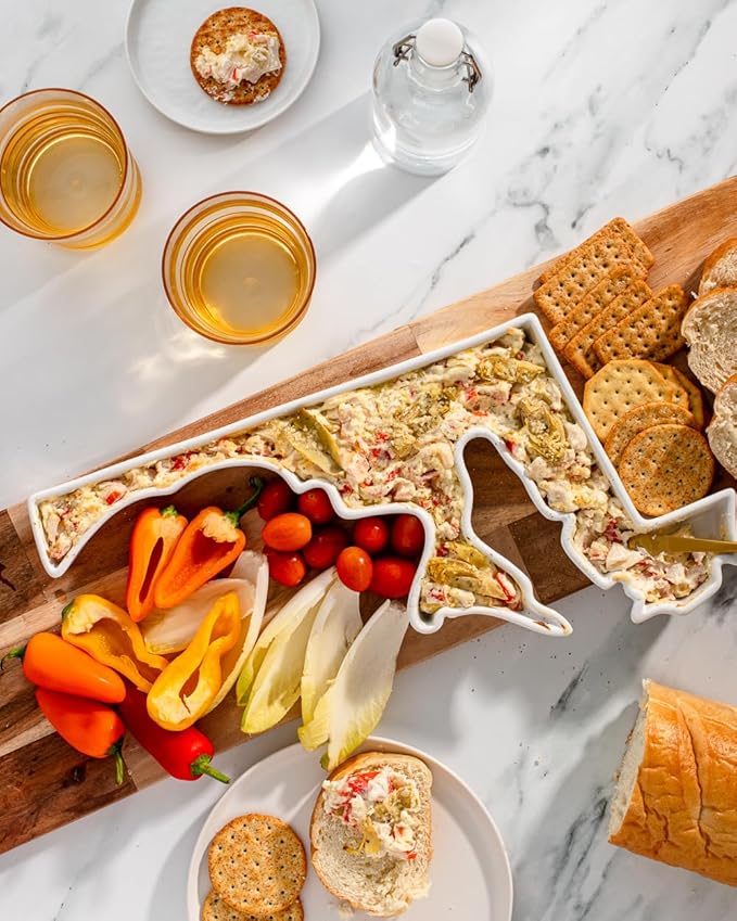 Maryland Shaped Baking Dish Serving Platter or Decorative Tray Charming Porcelain Bakeware Oven Microwave and Dishwasher Safe