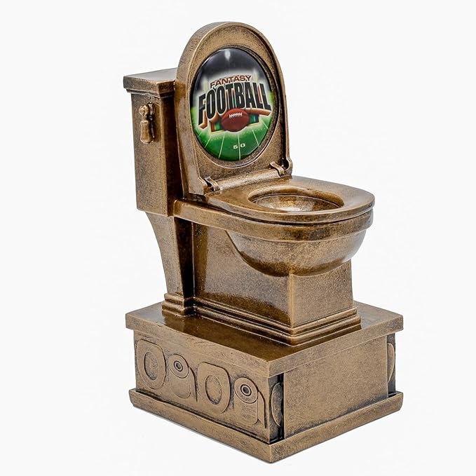 Decade Awards Action Pedestal Gold Toilet Bowl Trophy with Optional Inserts - Custom Engraved Plate On Request (7 Inch Tall)