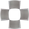 Wedge Shape Placemats for Round Dinner Table Woven Vinyl Wipe Clean Non Slip Plastic Table Mats Set of 4（Grey）