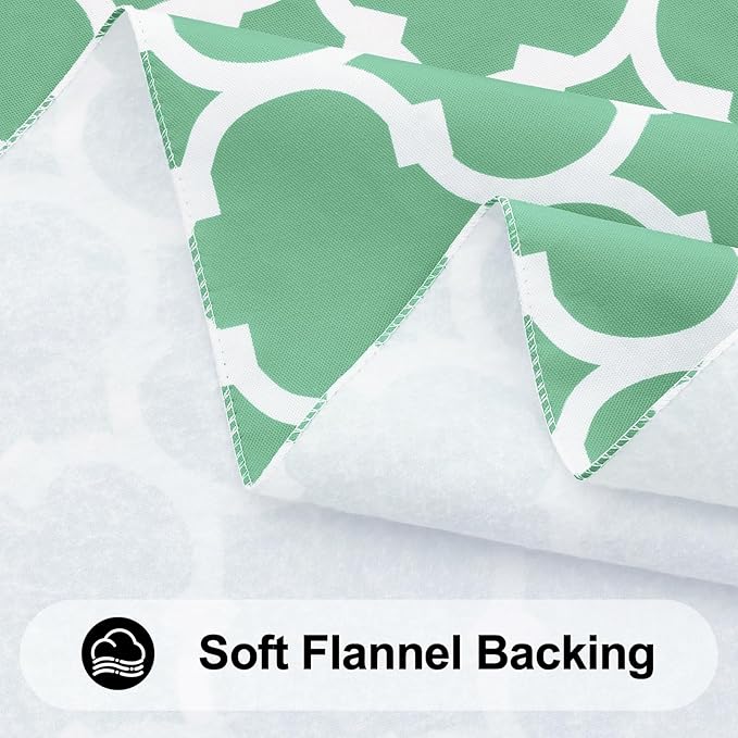 Smiry Rectangle Table Cloth, Waterproof Vinyl Tablecloth with Flannel Backing for Rectangle Tables, Wipeable Spillproof Plastic Tablecloths for Dining, Camping and Indoor (60"x120", Sage Green)