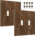 Decorative Light Switch Cover Brown Rustic Wood Grain Farmhouse 2 Gang Wall Plate Double Toggle Switch Plate Receptacle Electrical Outlet Cover Switchplate for Cabin Bedroom Decor（2 Pack）