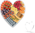 13.8" Acrylic Heart Shaped Charcuterie Tray, Reusable Serving Cake Candy Dish Display Tray for Birthday Anniversary Party Decoration (Heart)