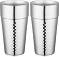 Beasea Stainless Steel Cups 19 oz, 2 Pack Large 18.6oz 550ml Stainless Steel Tumbler Stackable Double Wall Insulated Metal Drinking Glasses for Home Restaurant Office Party Camping