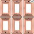 Metal Wall Plate for Electrical Outlets, Decorative Antique Copper Switch Plates Outlet Cover, Light Switch Cover Plate, 1-Gang Wall Plates (Single Decoretor, 6 Pack)