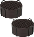 Silicone Coasters Set of 16 with Holder, Drinks Coasters, Coffee, Anti-Slip, Non-Stick, Anti-Overflow Tabletop Protection and Decor (Coffee, 16 Pcs)