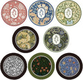 Coasters Set of 8 - Absorbent & Non-Slip Drink Coasters, Easy-Clean Rubber and Diatom Mud Cup Coaster Set for Office, Bar, Farmhouse - Thick Durable Table Protection