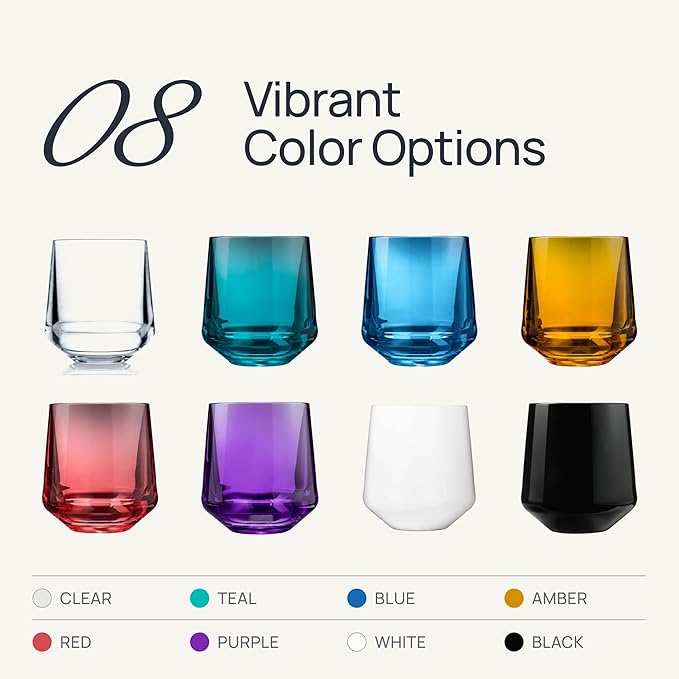 Drinique Unbreakable Stemless Wine Glasses - Set of 4 - Made in USA 12 oz Tritan Unbreakable Plastic Wine Glasses, Reusable for Indoor or Outdoor Use, BPA Free & Shatterproof, Amber