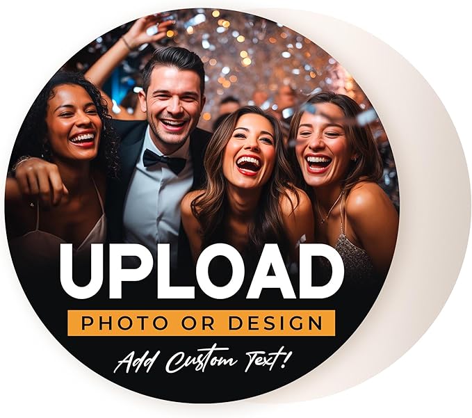 Personalized Drink Coasters, Custom Cardboard Coasters with Photo and Text, Design Your Own Coaster for Events, Parties, Bars, and Unique Gifts, 3.95" Round p (10-Pack)